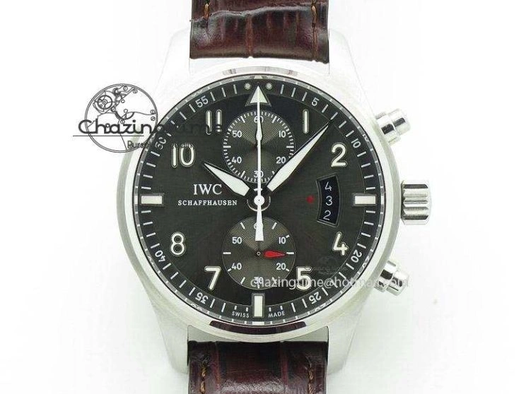 MIROTIME 0329 Pilot Chrono RG 3878 ZF Best Edition Grey Dial On Brown Leather Strap A UrbanChic 7330